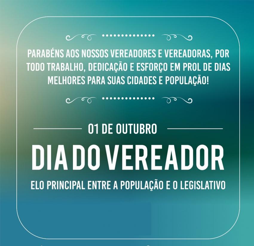 01 de Outubro dia do Vereador