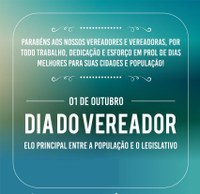 01 de Outubro dia do Vereador